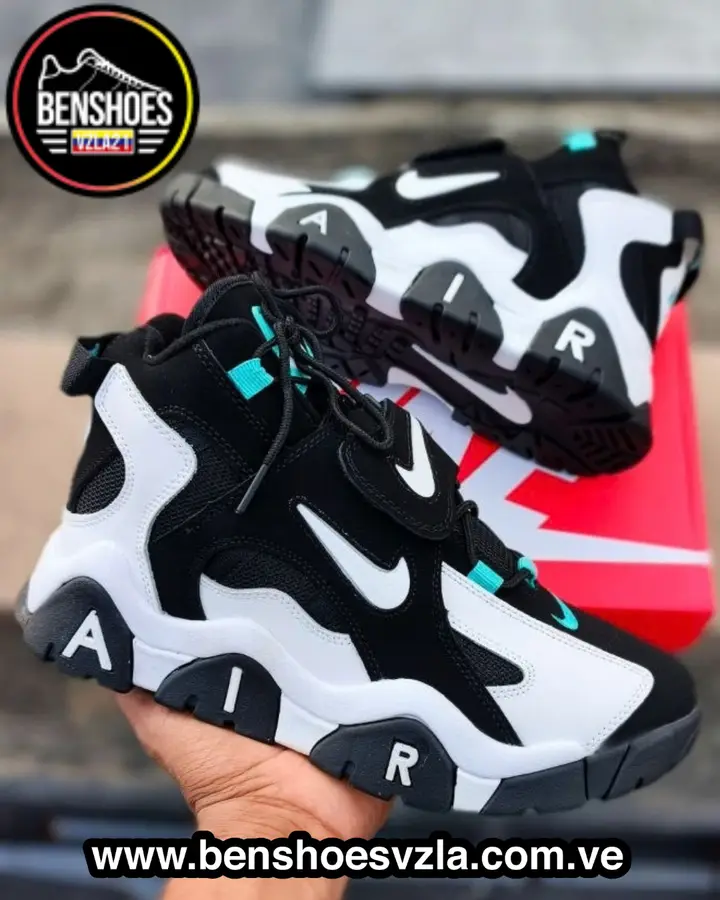 Nike Air Barrage Mid Blanco, negro y turquesa
